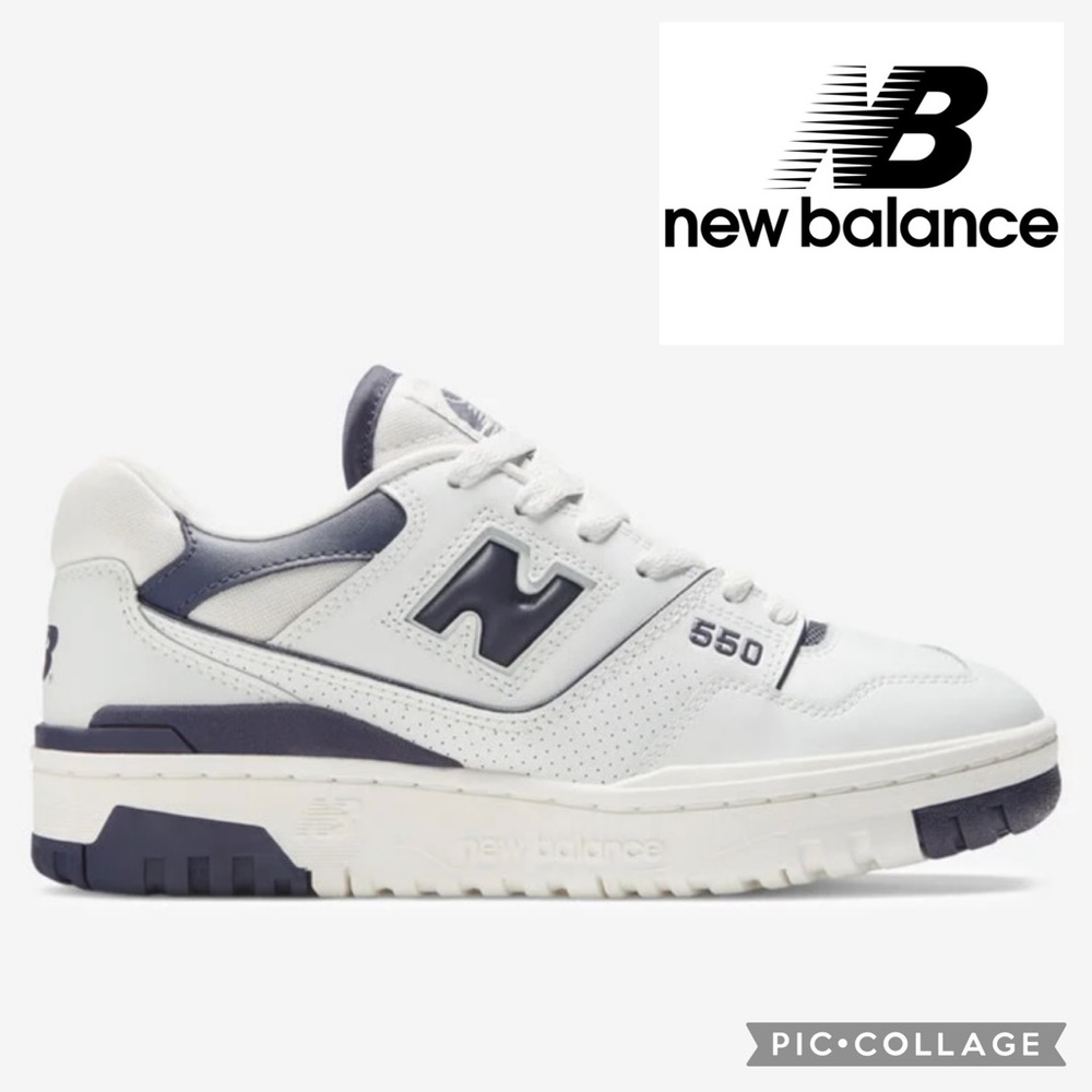 New Balance Women’s 550 Sneakers {White/Navy} 10